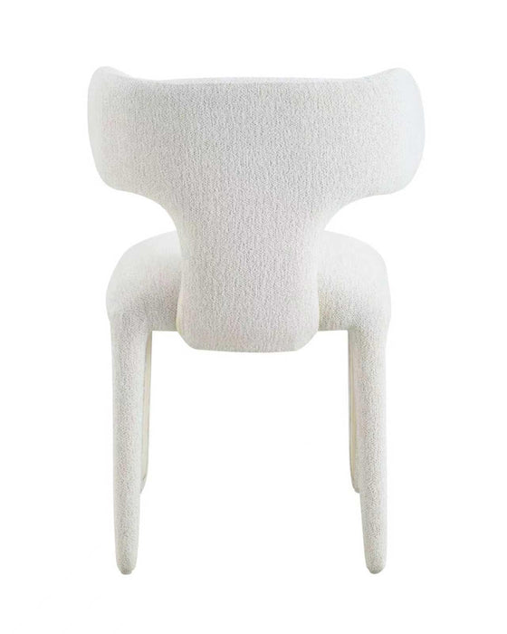 Japandi Eetkamerstoel AVORIA Bouclé Crème Set van 2