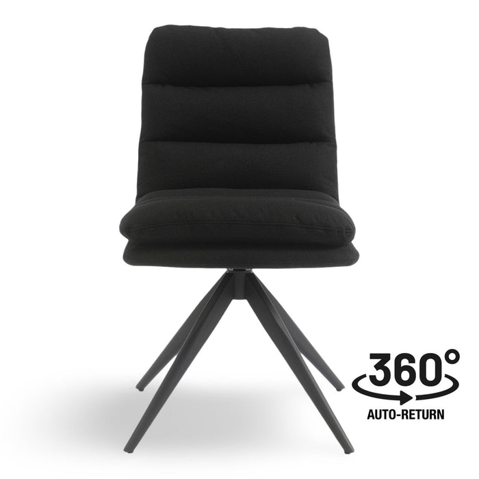 Draaibare Eetkamerstoel Nessa Zwart Set van 4