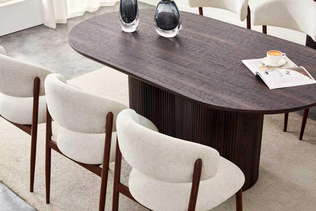 Chaise de salle à manger Japandi CHAUM Lin Stone