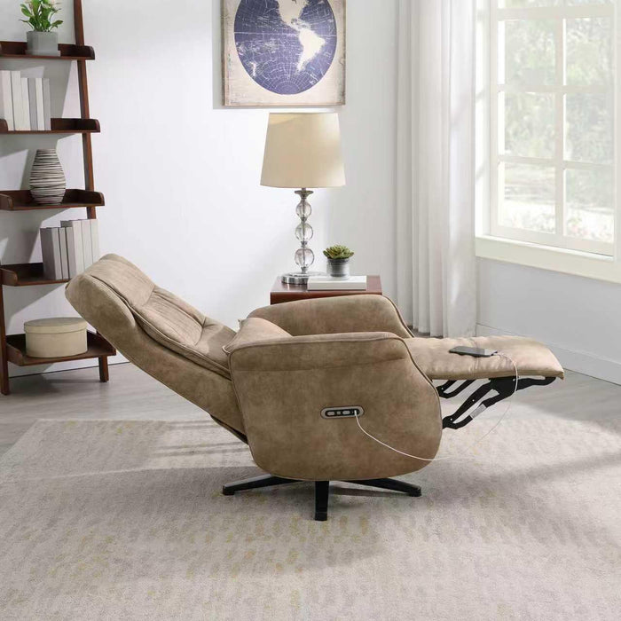Fauteuil Relax Électrique Micro Suède Teron Taupe
