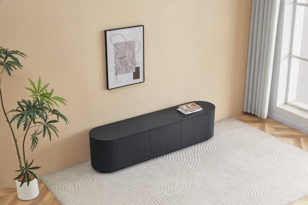 Meuble TV CERNY japandi Noir 180CM