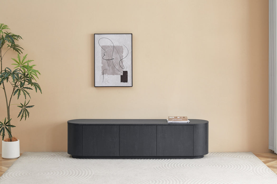 Meuble TV CERNY japandi Noir 180CM