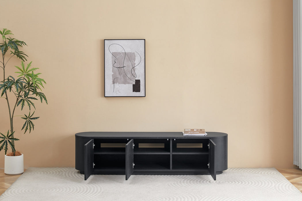 Meuble TV CERNY japandi Noir 180CM