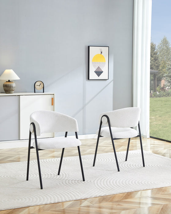 BARETZ Eetkamerstoel Bouclé Stone