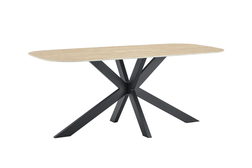 Eettafel VABRE Keramiek Travertin Look 180 cm