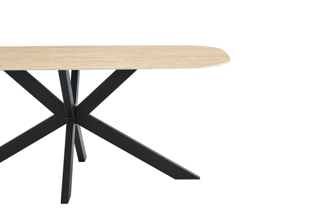 Eettafel VABRE Keramiek Travertin Look 180 cm
