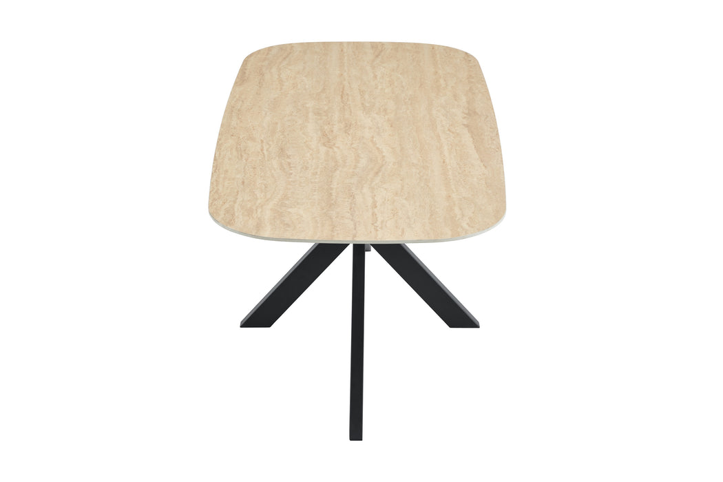 Eettafel VABRE Keramiek Travertin Look 180 cm