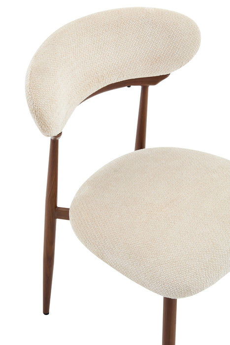 Japandi Eetkamerstoel CAMOR Boucle Stone Walnoot