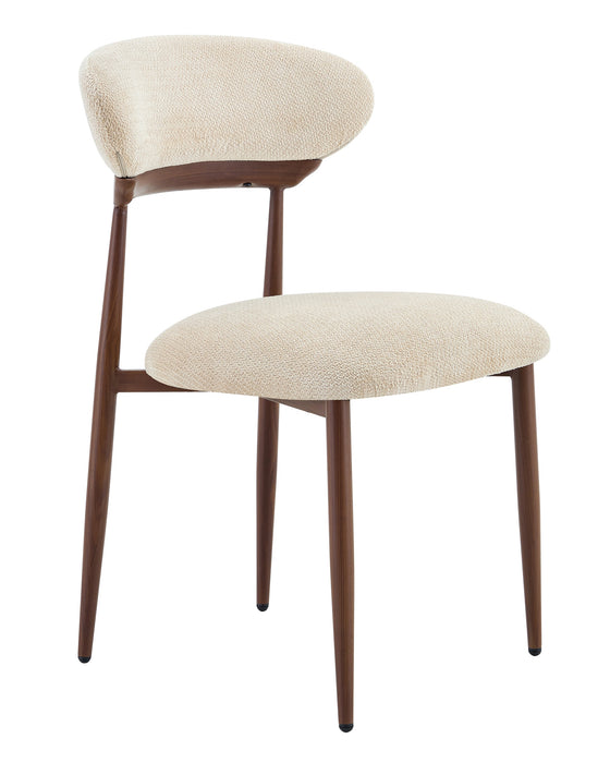 Japandi Eetkamerstoel CAMOR Boucle Stone Walnoot