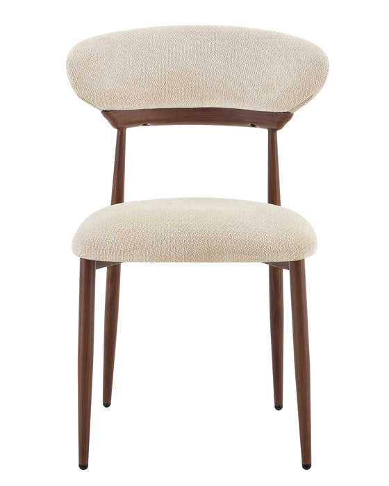 Japandi Eetkamerstoel CAMOR Boucle Stone Walnoot