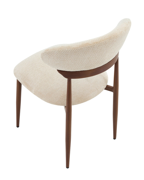 Japandi Eetkamerstoel CAMOR Boucle Stone Walnoot