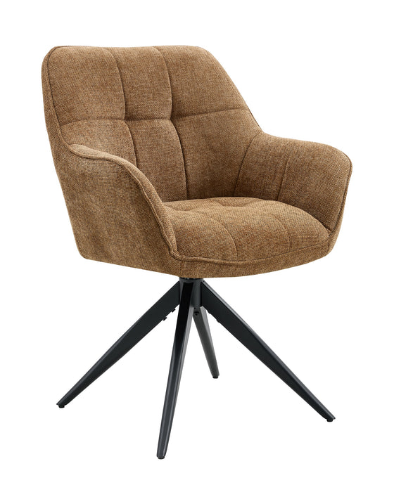 Chaise de Salle à Manger Niort Lin Tissé Marron