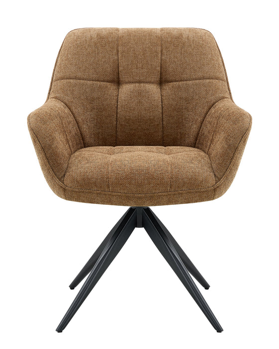 Chaise de Salle à Manger Niort Lin Tissé Marron