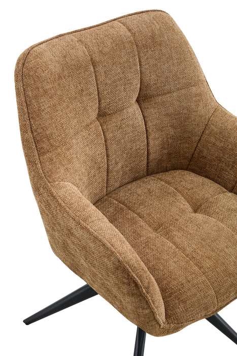 Chaise de Salle à Manger Niort Lin Tissé Marron