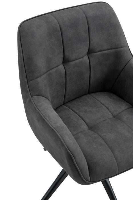 Chaise de Salle à Manger Niort Cuir Anthracite