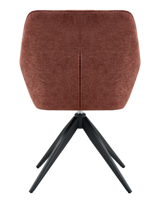 Chaise de Salle à Manger Niort Lin Tissé RougeBrun