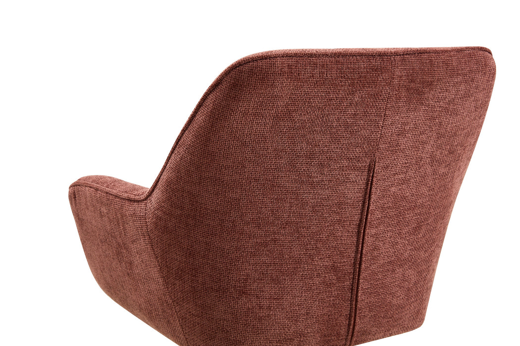 Chaise de Salle à Manger Niort Lin Tissé RougeBrun