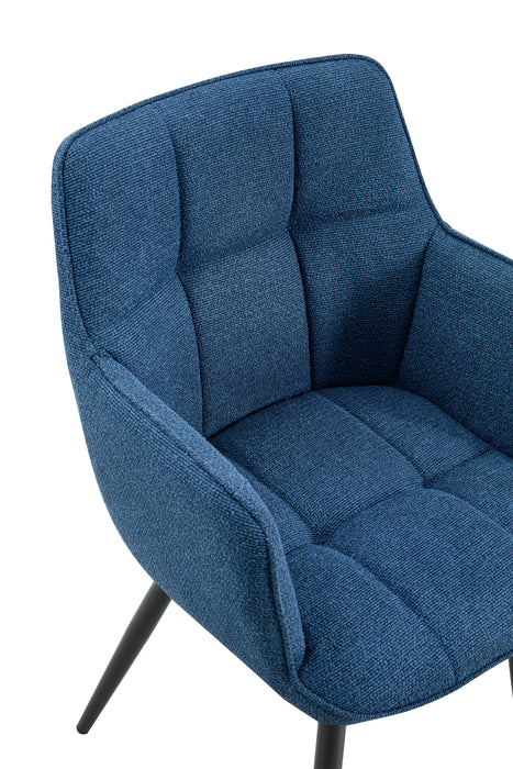 Chaise de salle à manger Dole Bouclé Bleu