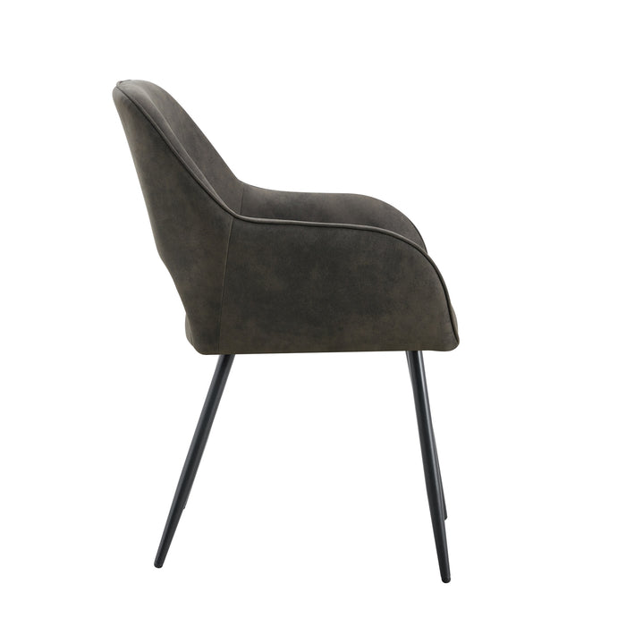Eetkamerstoel Origny Leer Antraciet