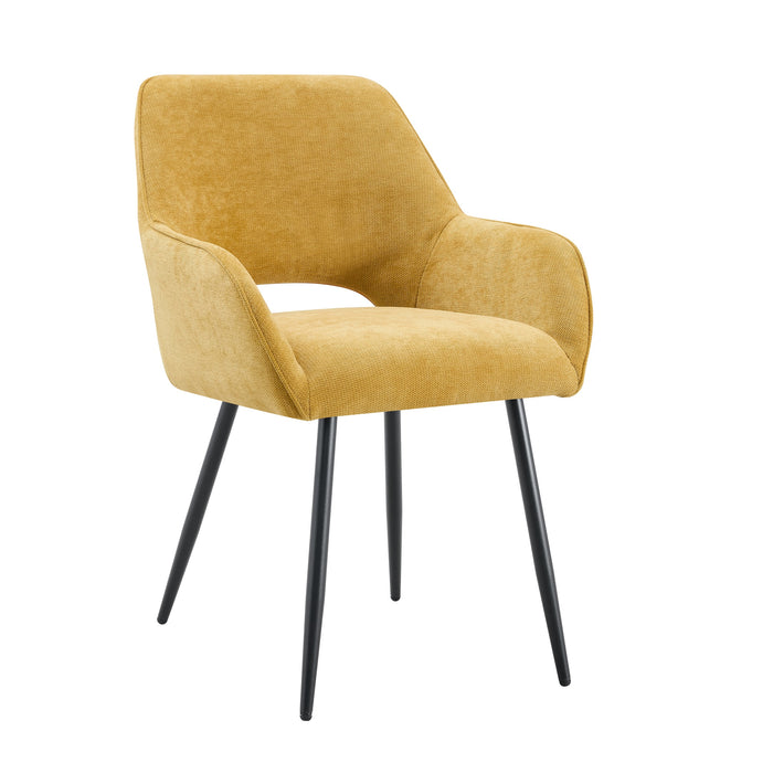 Esszimmerstuhl Origny Leinen Ockergelb