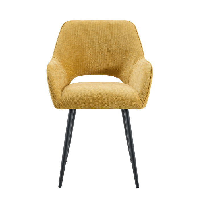 Esszimmerstuhl Origny Leinen Ockergelb