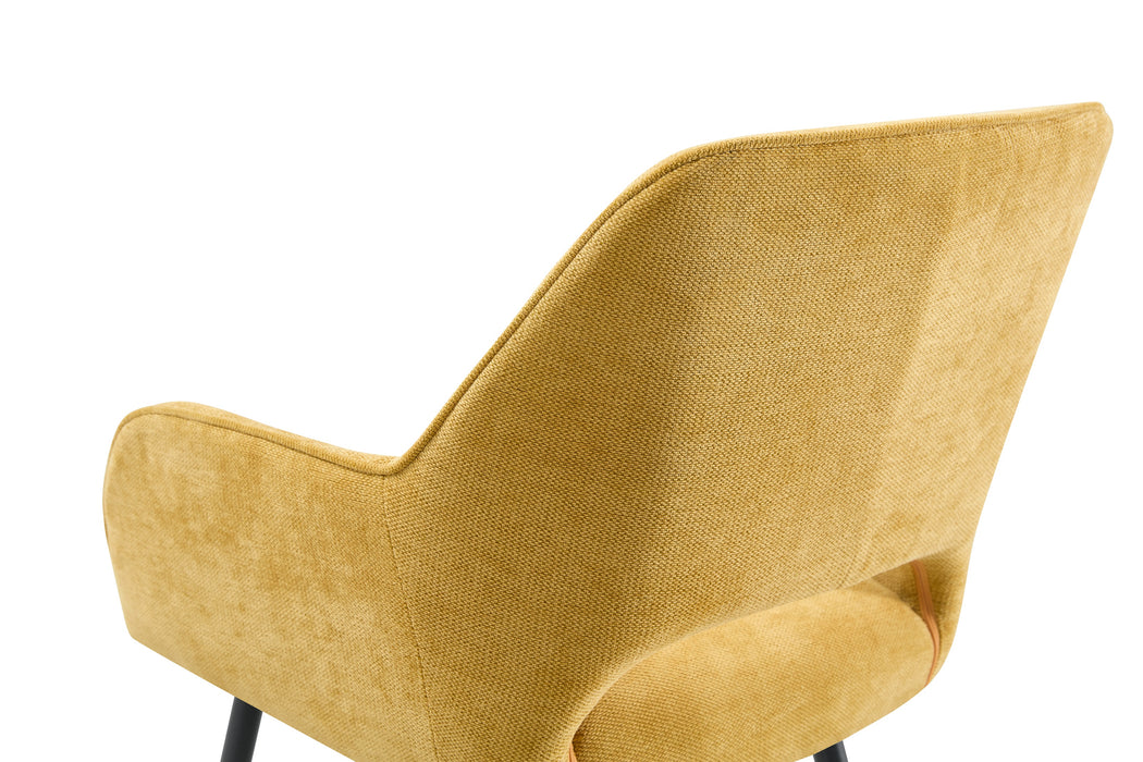 Esszimmerstuhl Origny Leinen Ockergelb