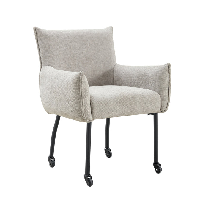 Industriele Eetkamerstoel Ourier Linnen Grijs