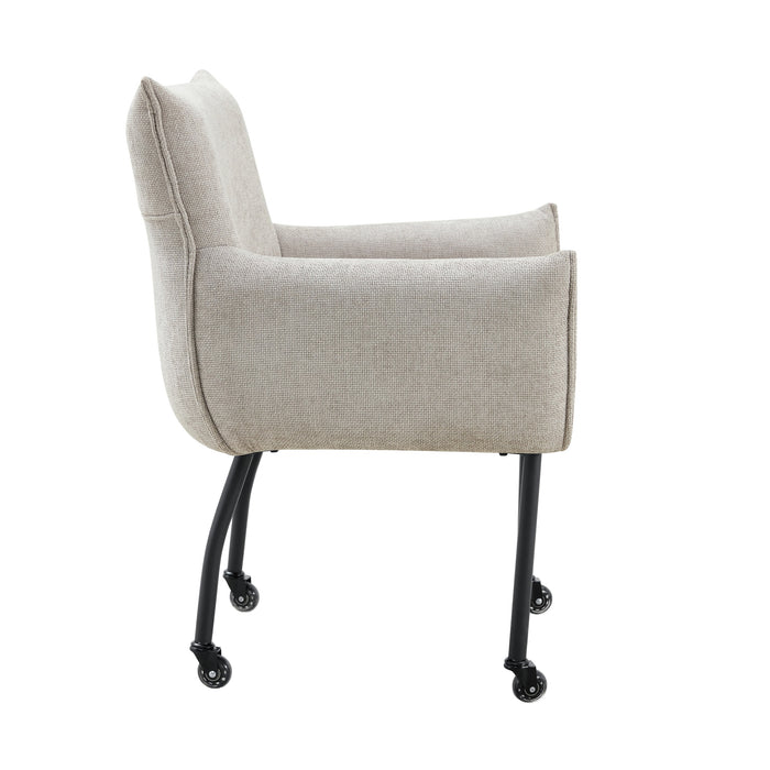 Industriele Eetkamerstoel Ourier Linnen Grijs