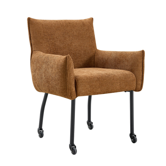 Chaise de salle à manger industrielle Ourier Lin Cognac