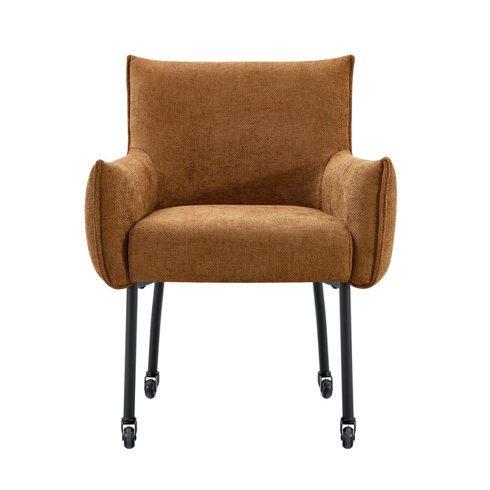 Chaise de salle à manger industrielle Ourier Lin Cognac