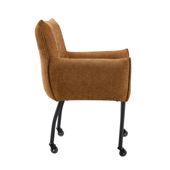 Chaise de salle à manger industrielle Ourier Lin Cognac