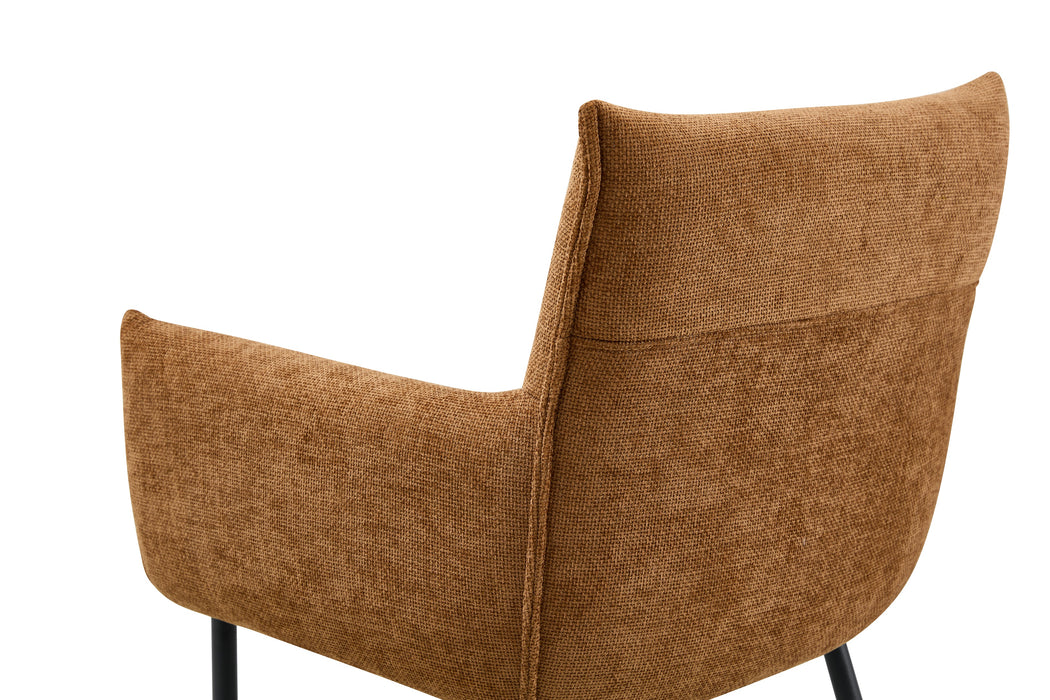 Chaise de salle à manger industrielle Ourier Lin Cognac