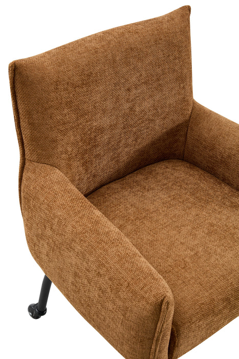 Chaise de salle à manger industrielle Ourier Lin Cognac