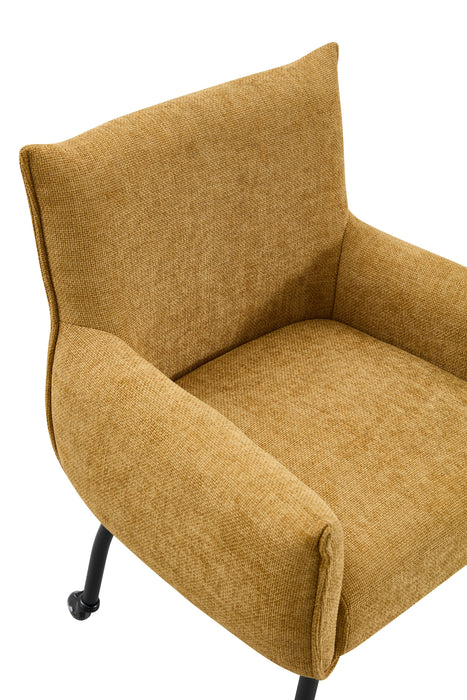 Industriele Eetkamerstoel Ourier Linnen Okergeel