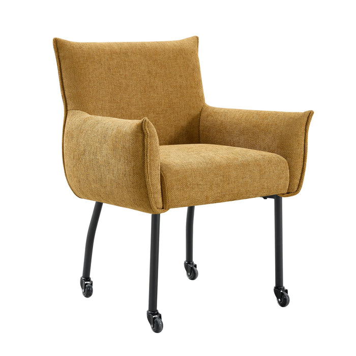 Industriele Eetkamerstoel Ourier Linnen Okergeel