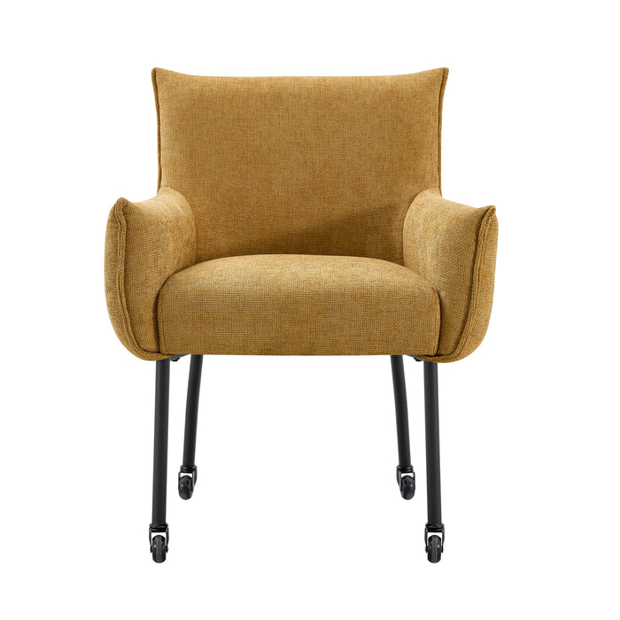 Industriele Eetkamerstoel Ourier Linnen Okergeel