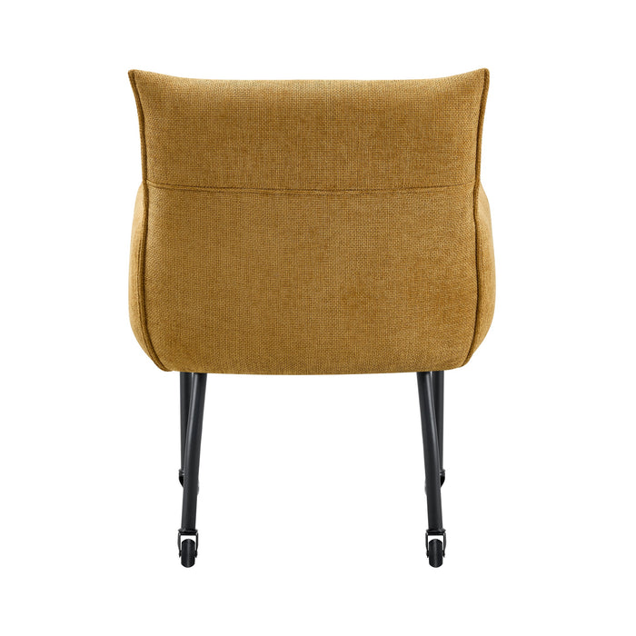 Industriele Eetkamerstoel Ourier Linnen Okergeel