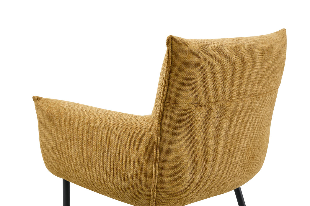 Industriele Eetkamerstoel Ourier Linnen Okergeel