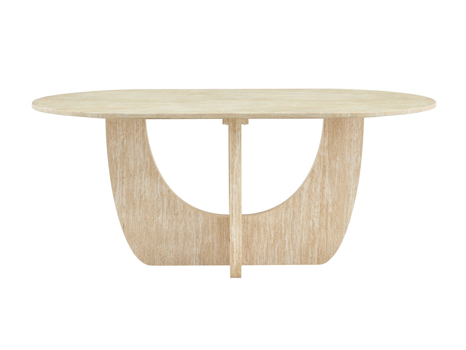 Japandi Eettafel ARMOY Travertin Look 180 cm