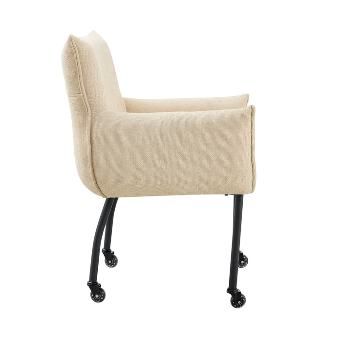 Industrielle Esszimmerstuhl Ourier Leinen Stone