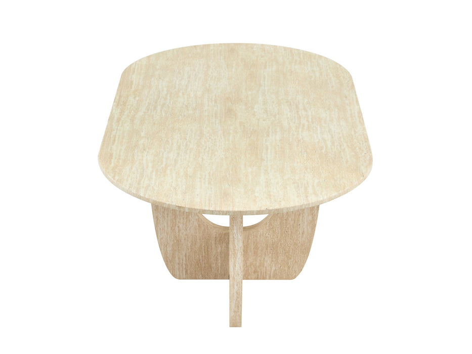 Japandi Eettafel ARMOY Travertin Look 180 cm