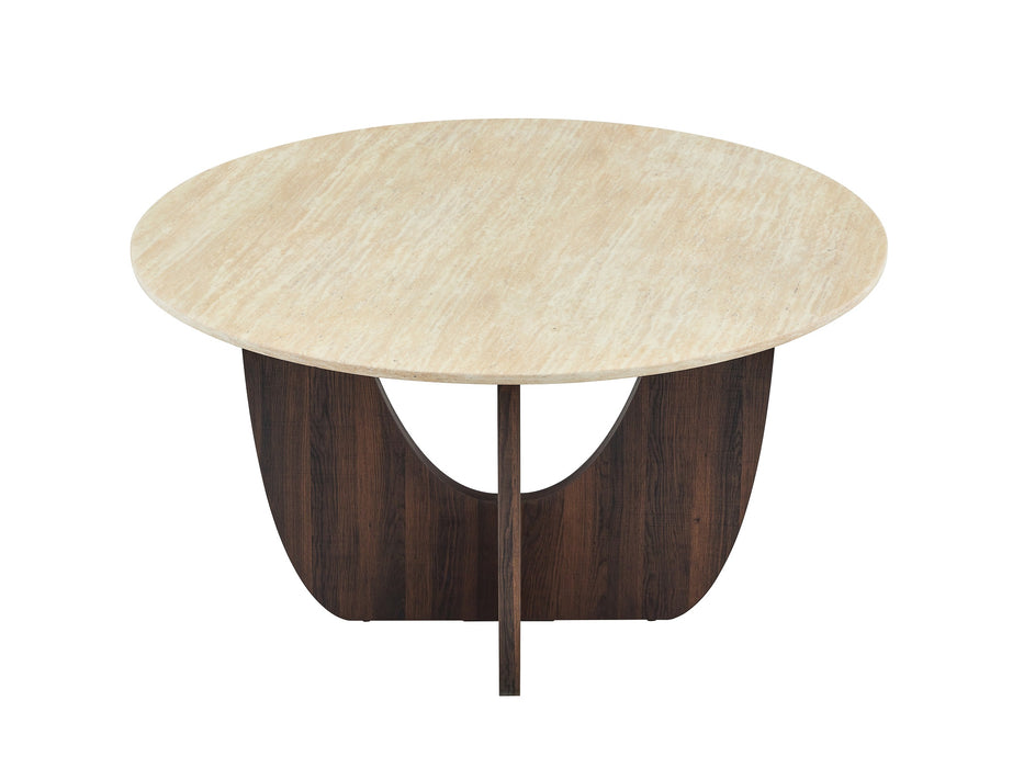 Japandi Rond Eettafel ARMOY Walnoot Look 130 cm