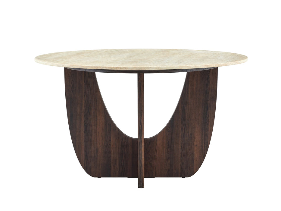 Japandi Rond Eettafel ARMOY Walnoot Look 130 cm