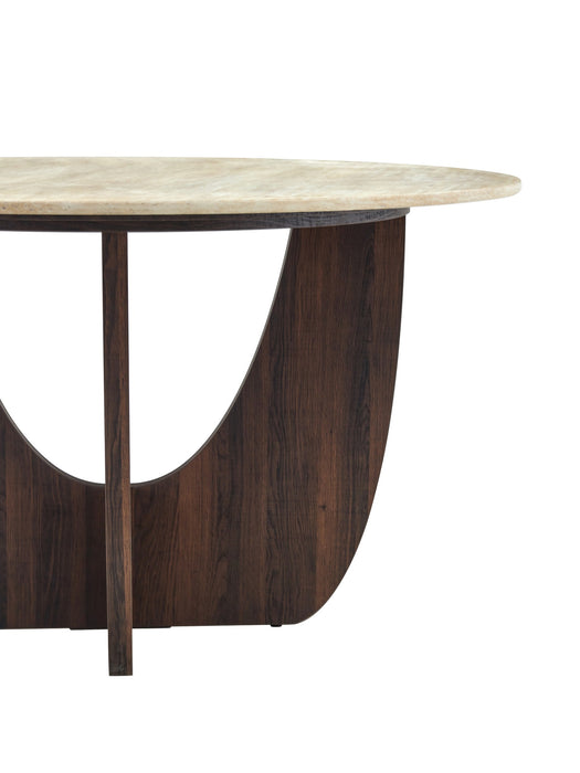 Japandi Rond Eettafel ARMOY Walnoot Look 130 cm