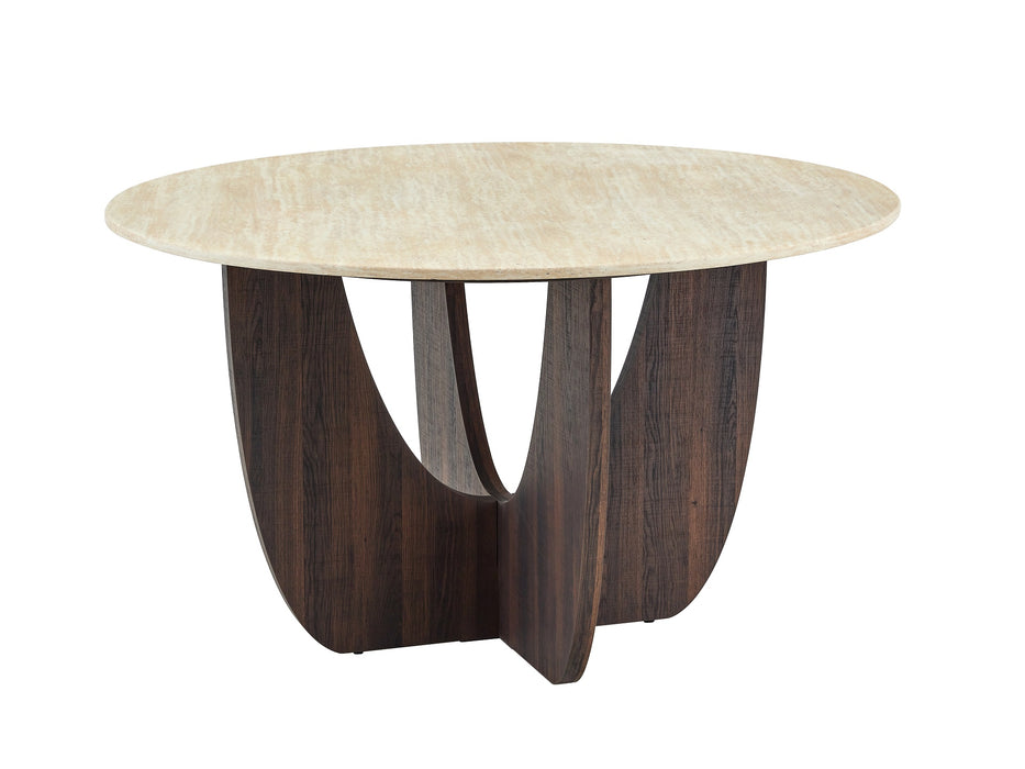 Japandi Rond Eettafel ARMOY Walnoot Look 130 cm