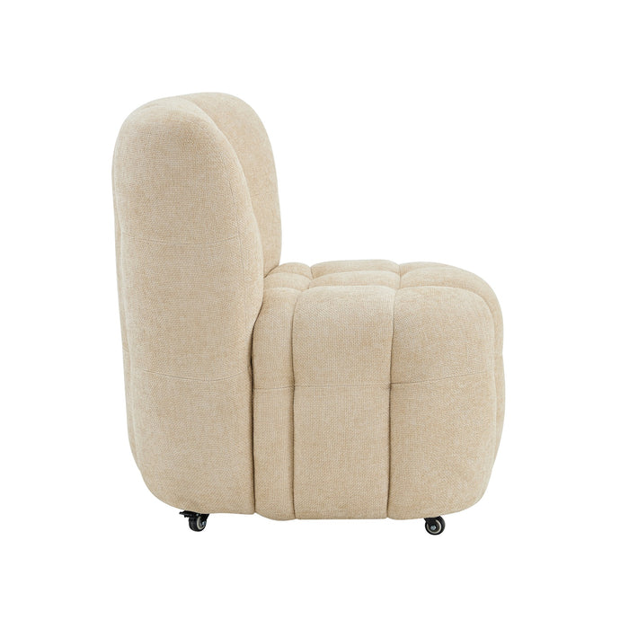 Japandi MICHELIN Eetkamerstoel Taupe Linnen