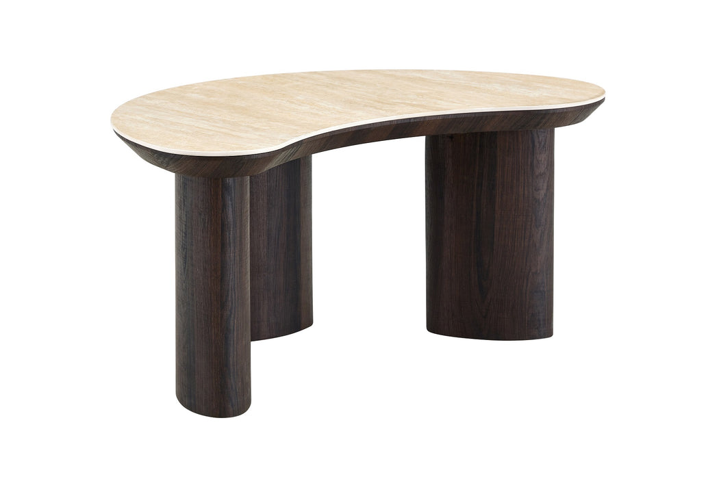 2IN1 set Salontafel CHERON Organisch Keramiek Travertin Look