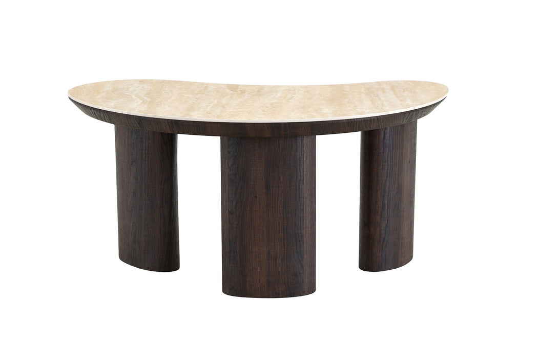 2IN1 set Salontafel CHERON Organisch Keramiek Travertin Look