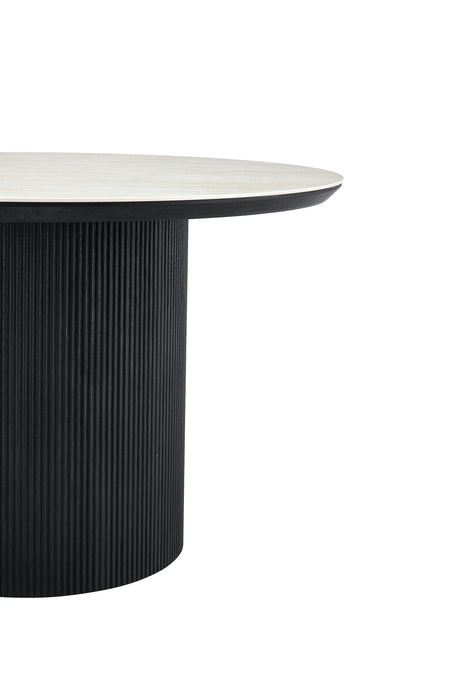 Table à manger CORRENS Céramique Noir Ronde 120 cm