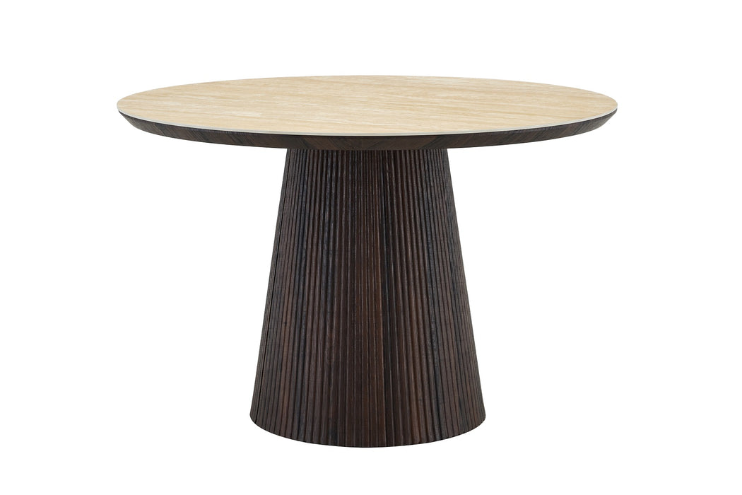 Eettafel GANIER Keramiek Zand Rond 120 cm